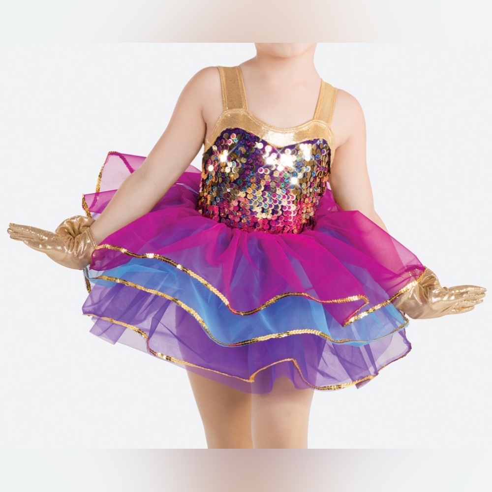 Revolution Dancewear XS Confetti Costume Toddler 2 3 4 SC  RC24652 Sequins NEW